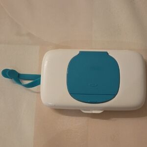 OXO White and Blue Travel Wipes Dispenser